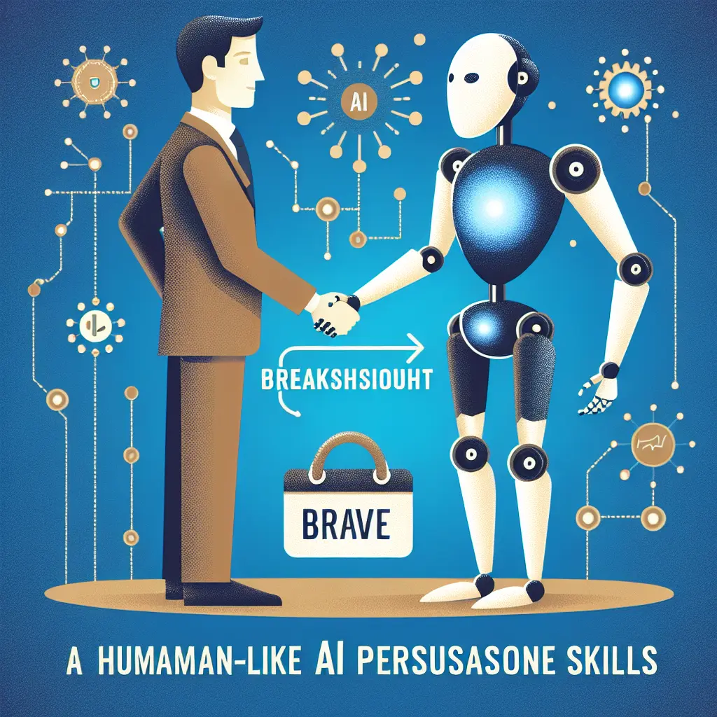 Illustration of human and AI shaking hands, symbolizing the persuasive powers of Anthropic's AI models