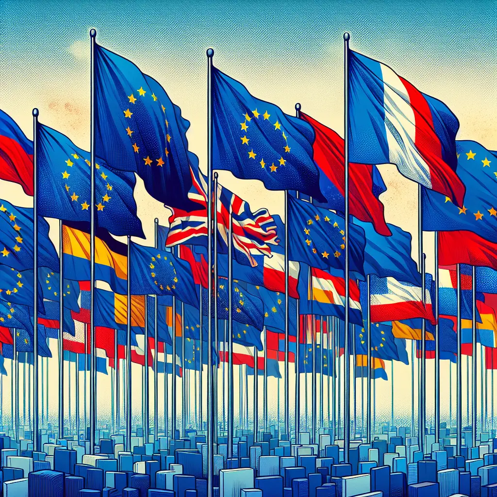 EU flags representing unity against digital misinformation
