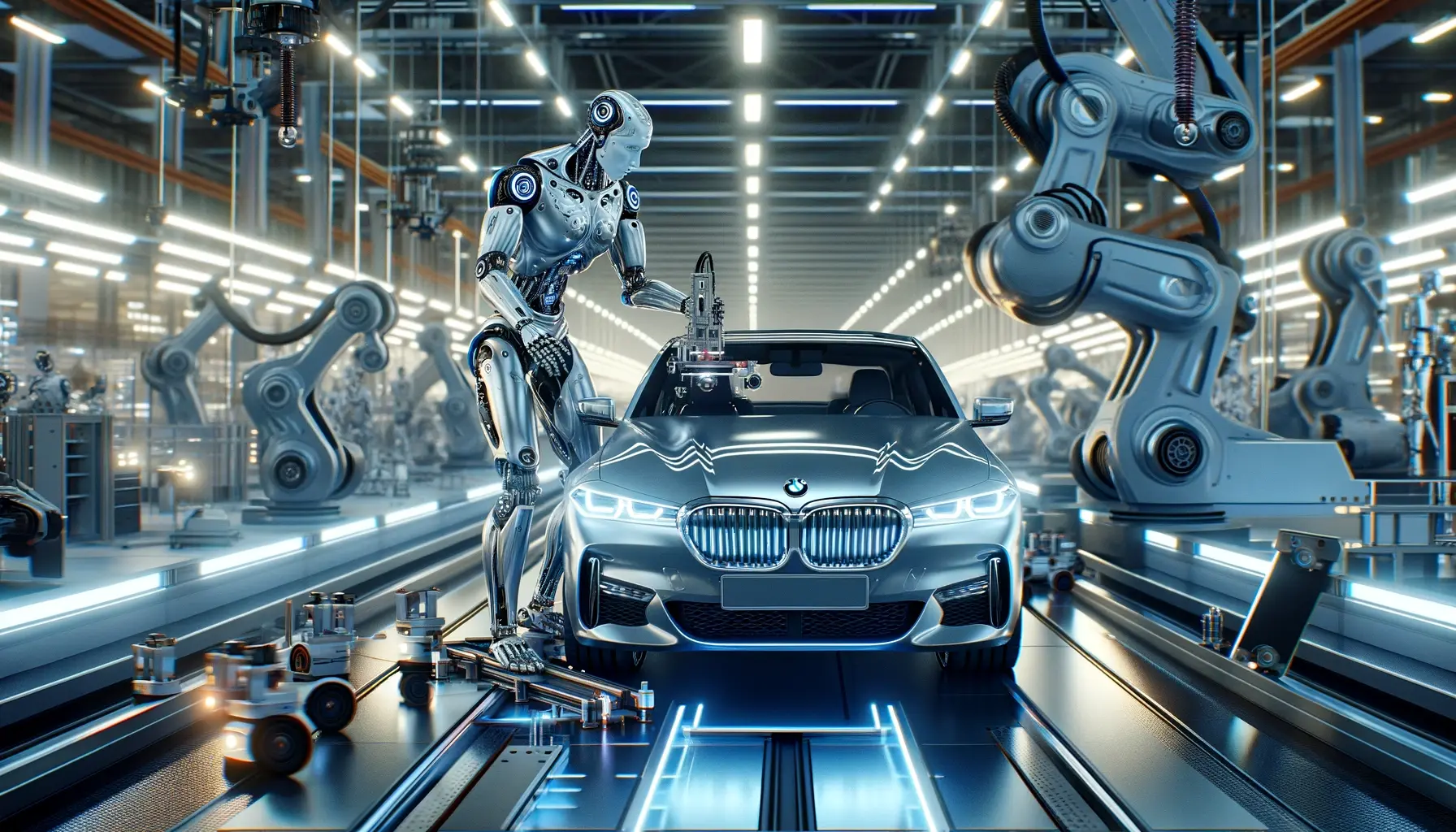 Advanced Humanoid Robots Working in BMW Factory